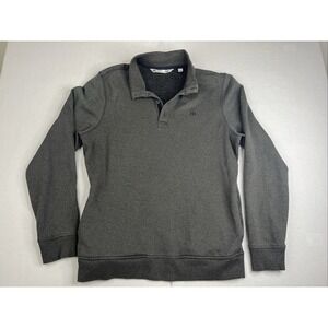 Travis Mathew Men's Pullover 4 Button Fleece Pockets Gray Golf Sweater Large